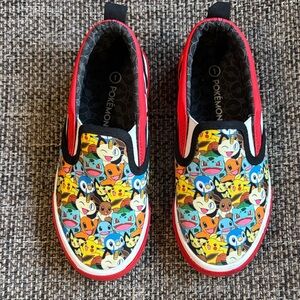 Pokemon Kids Slip-On Sneakers - Red and Multicolor
